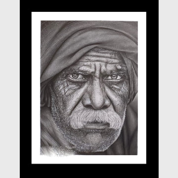 Pencil sketch of old men
