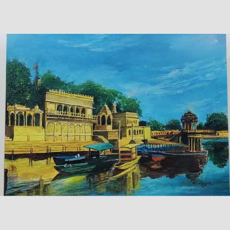 Chattisgarh’s Serene Waterfront Painting